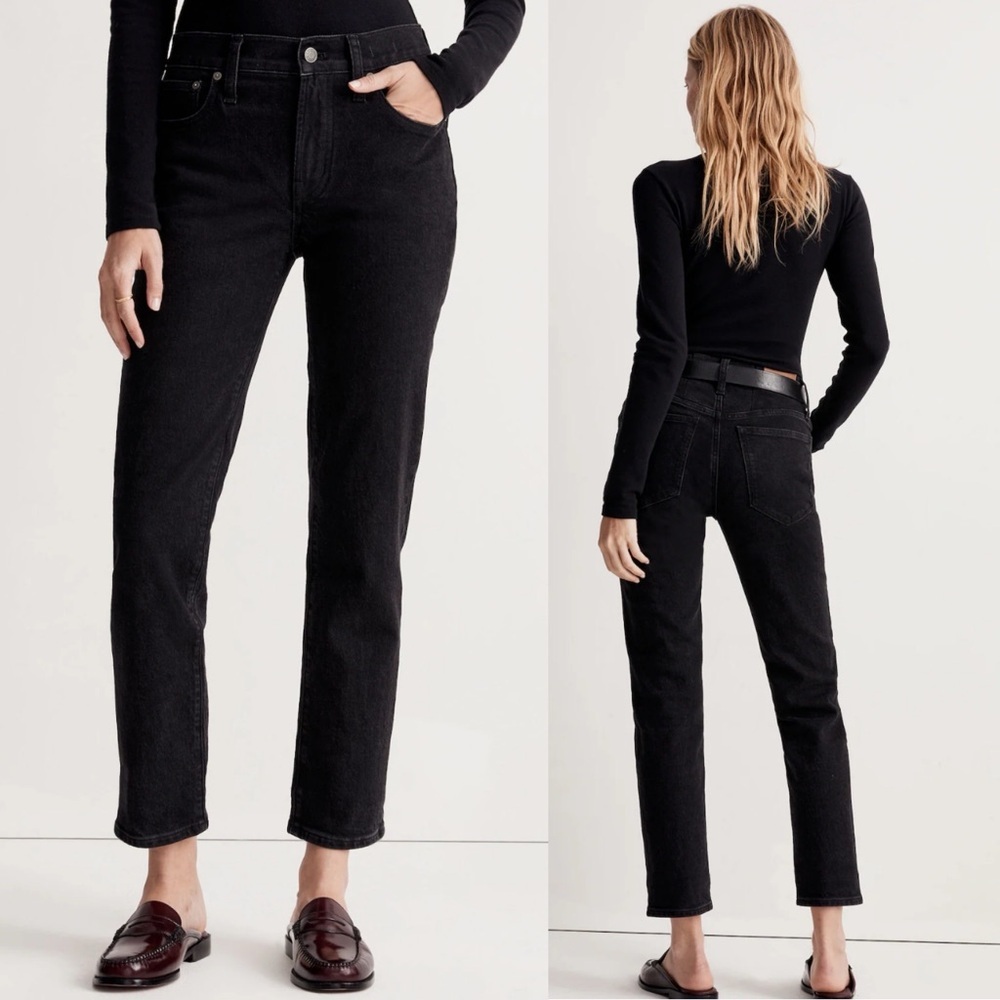 Madewell The Mid-Rise Perfect Vintage Jeans Clean‎ black Wash size 25 NH629